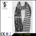 black and white two side ladies fashionable viscose scarf with skulls distributors in china